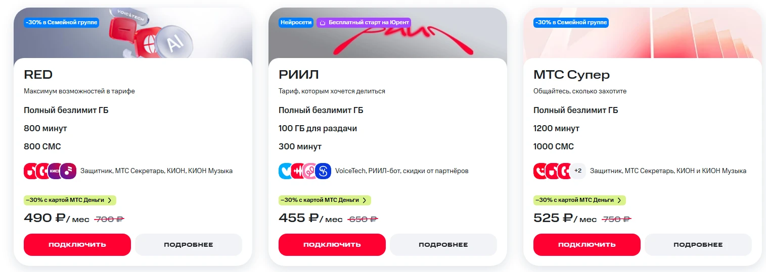 Краткое описание тарифов МТС для жителей Краснодара