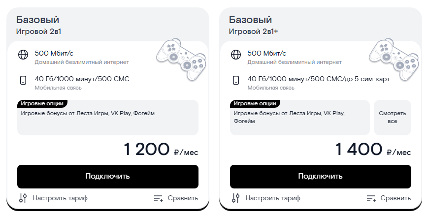 Краткое описание тарифов Ростелекома линейки &laquo;Игровой&raquo; для жителей Краснодара